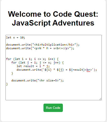 CodeQuest_JavaScript Adventures